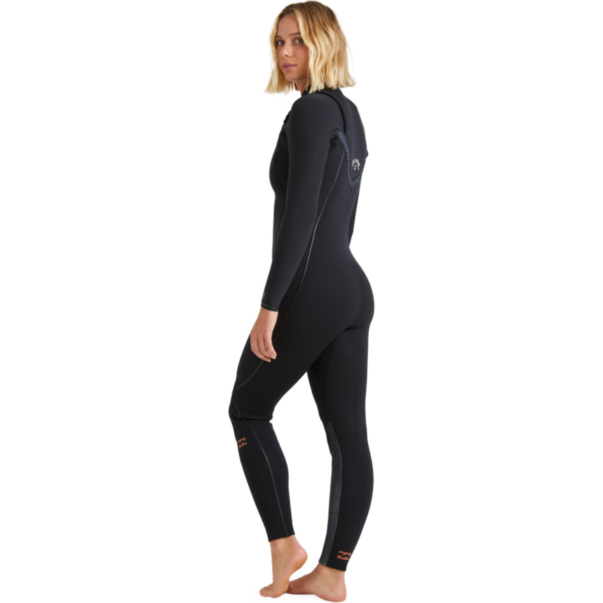 2026 Billabong Womens Furnace Natural 3/2mm Chest Zip Wetsuit ABJW100223 - Black Tiki